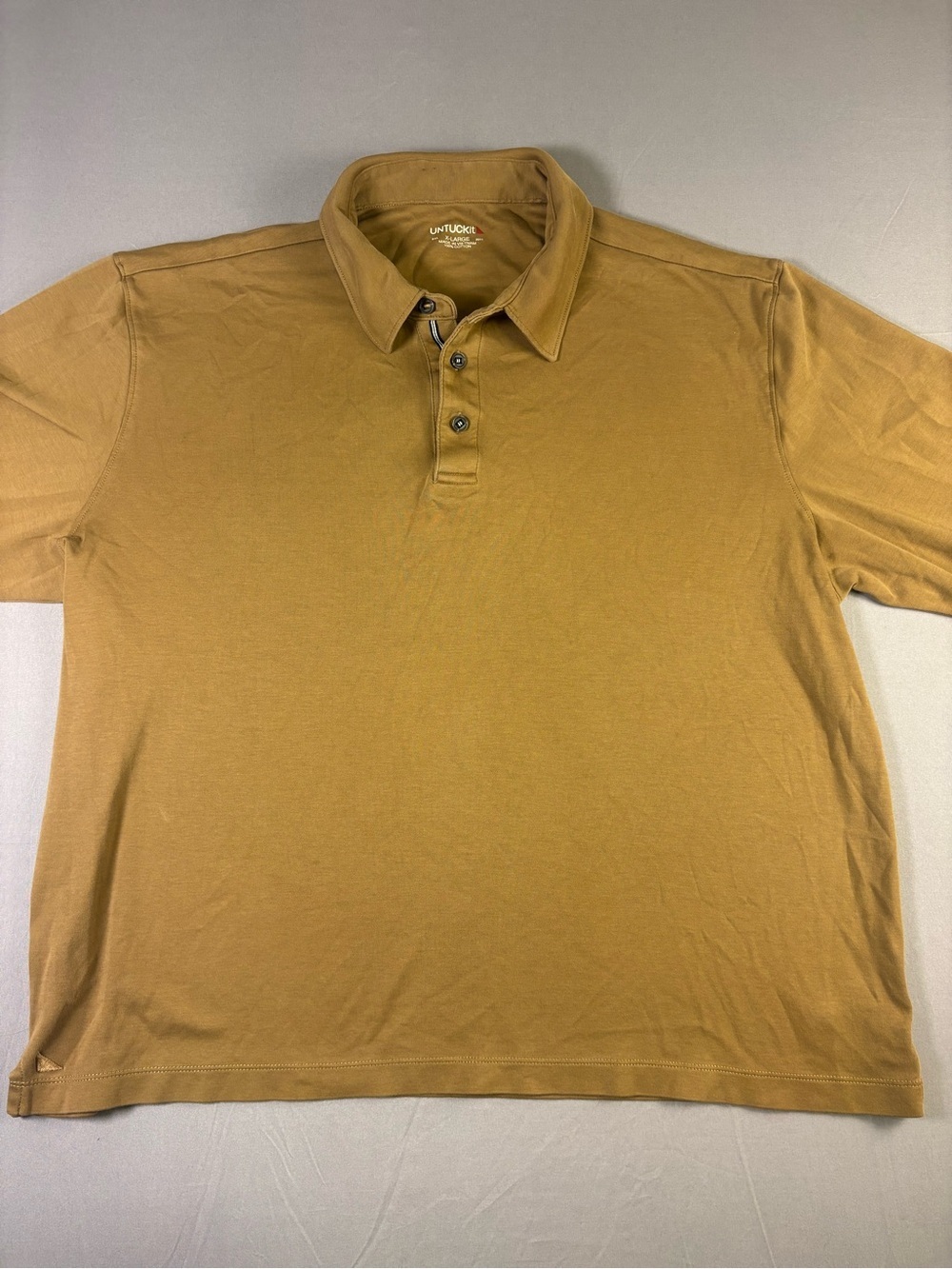 UNTUCKit Men’s Long Sleeve Polo Shirt - Khaki Color Size XL - Picture 5 of 8
